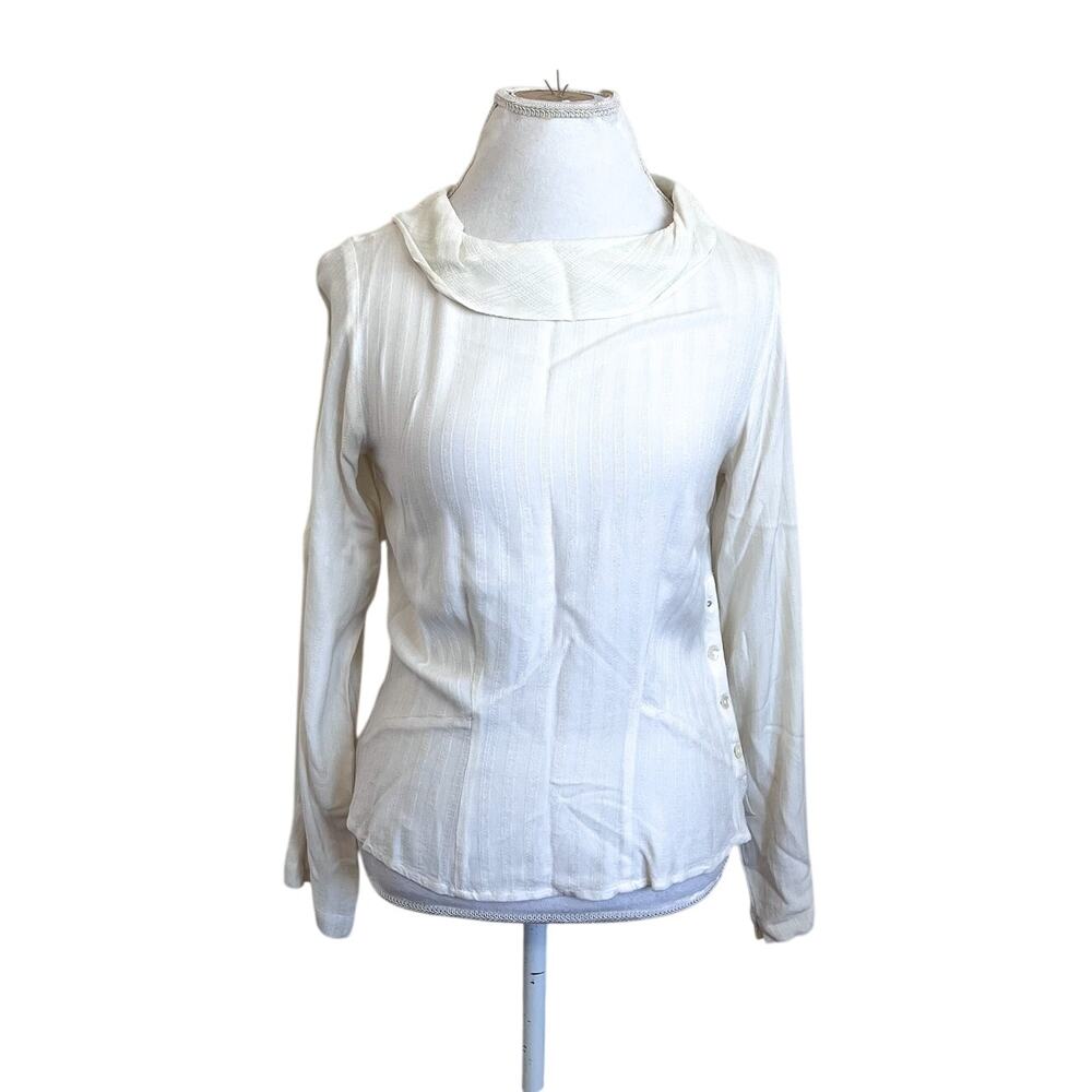 Vintage April Cornell Womens Gauzy Shirt Size‎ XS Cream Peasant Cottage Feminine